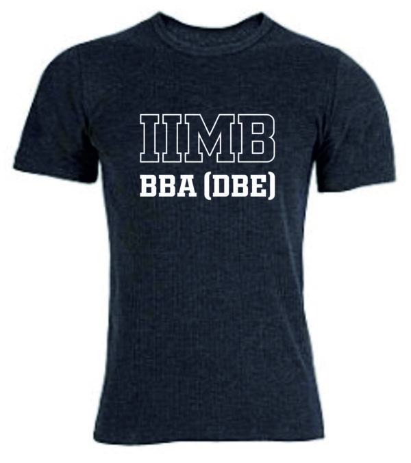 IIMB BBA DBE Round Neck Cotton T-shirt Charcoal Grey
