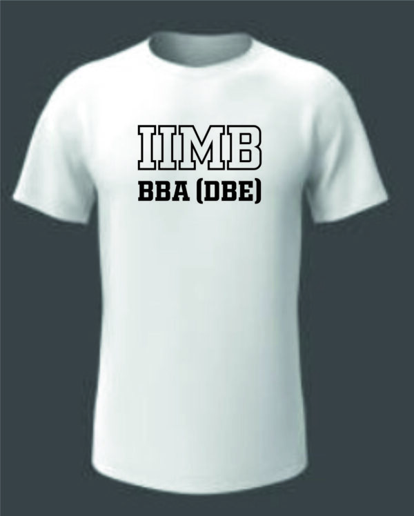 IIMB BBA DBE Round Neck Cotton T-shirt White