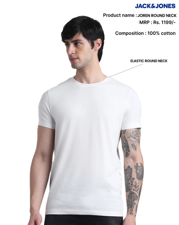 Jack and Jones Joren Round Neck-White