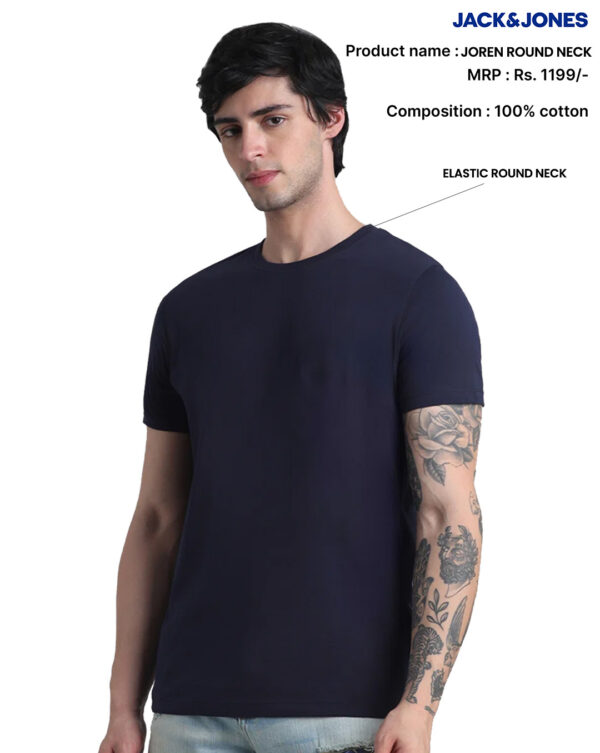 Jack and Jones Joren Round Neck-Navy Blue