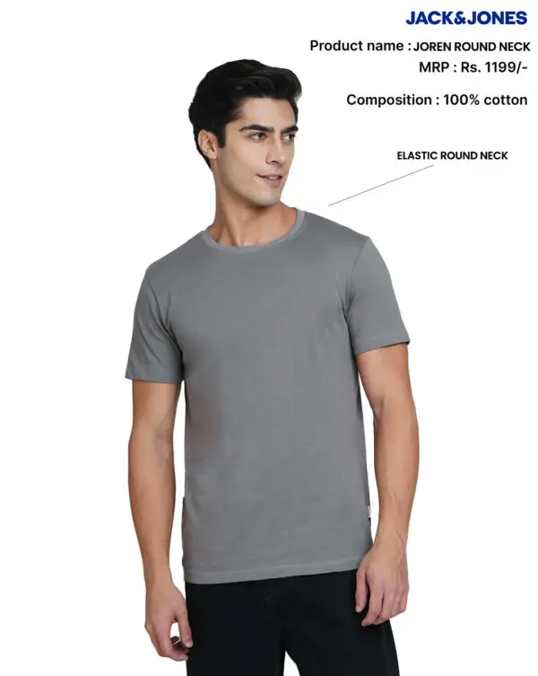Jack and Jones Joren Round Neck-Grey