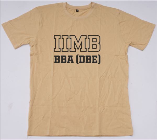 Beige IIMB BBA(DBE) Round Neck Cotton T-shirt