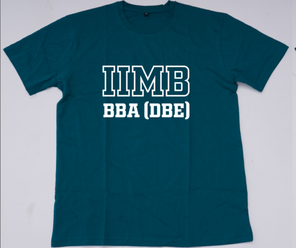 Teal Blue IIMB BBA(DBE) Round Neck Cotton T-shirt
