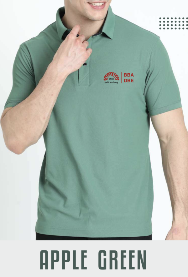 Apple Green Premium Polo T-Shirt | Quick Dry | Stretchable | UV Protected | Wrinkle & Odour-Free-IIMB-BBA-DBE