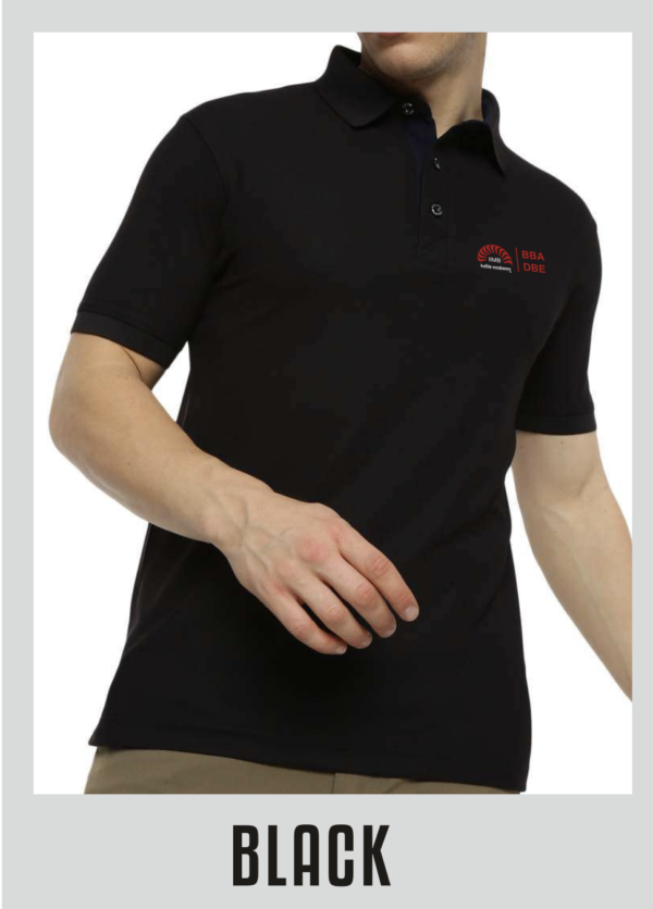 Stellers Black Premium Polo T-Shirt | Quick Dry | Stretchable | UV Protected | Wrinkle & Odour-Free-IIMB-BBA-DBE