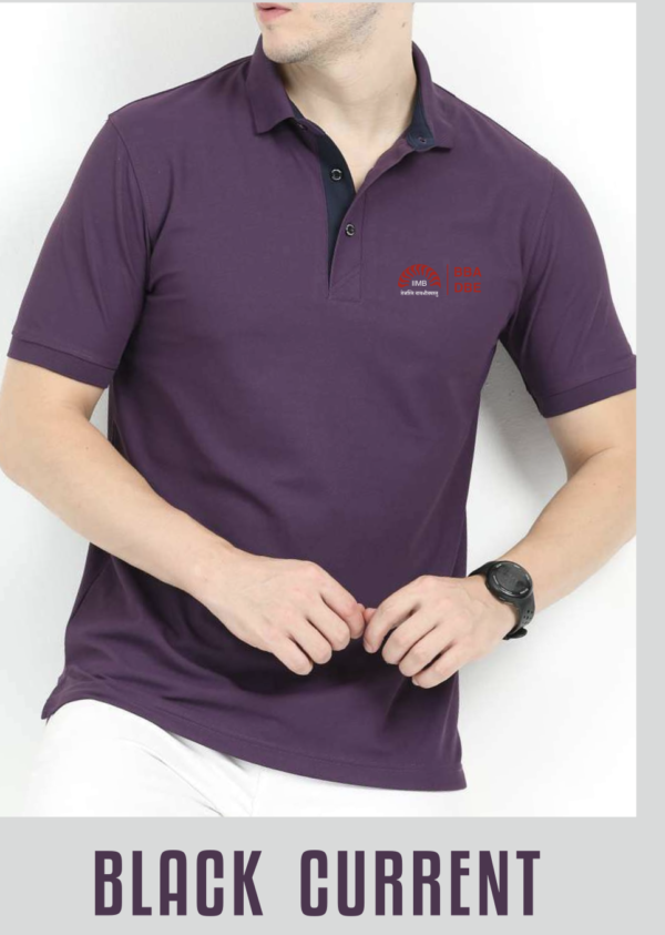 Stellers Black Current Premium Polo T-Shirt | Quick Dry | Stretchable | UV Protected | Wrinkle & Odour-Free-IIMB-BBA-DBE