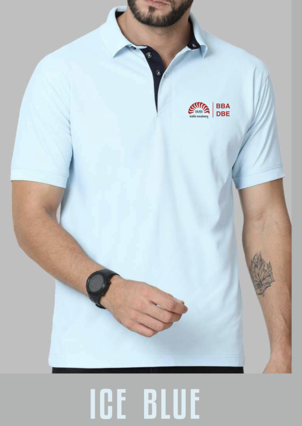 Stellers Ice Blue Premium Polo T-Shirt | Quick Dry | Stretchable | UV Protected | Wrinkle & Odour-Free-IIMB-BBA-DBE