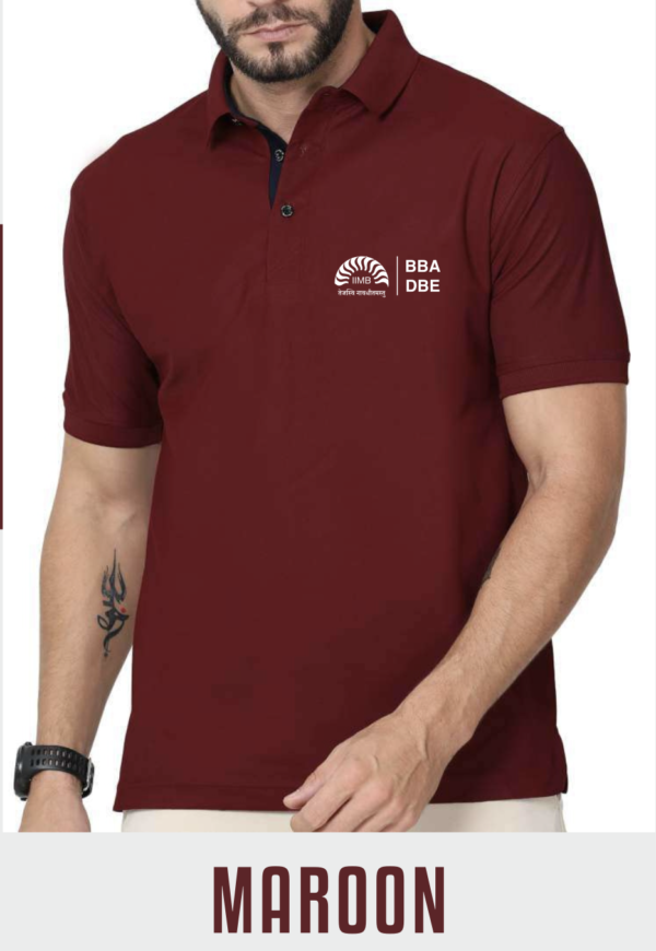 Maroon Premium Polo T-Shirt | Quick Dry | Stretchable | UV Protected | Wrinkle & Odour-Free-IIMB-BBA-DBE