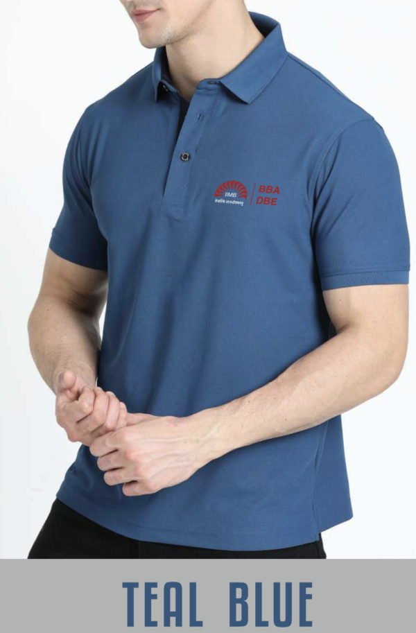 Teal Blue Premium Polo T-Shirt | Quick Dry | Stretchable | UV Protected | Wrinkle & Odour-Free-IIMB-BBA-DBE
