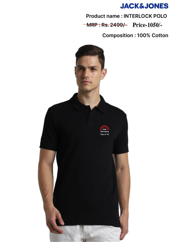 Jack and Jones Interlock Polo Black-Class of 96