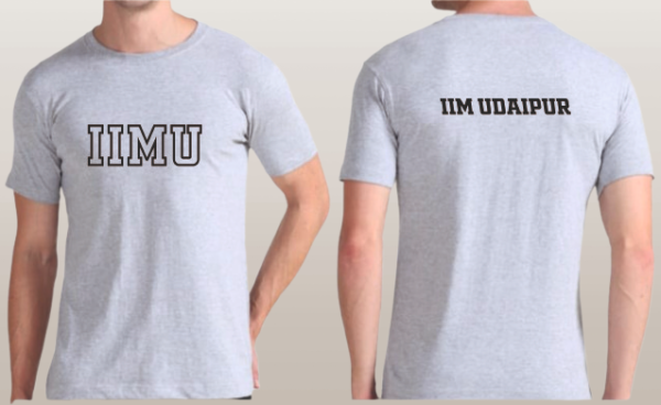Light Grey IIM Udaipur Round Neck Cotton T-shirt