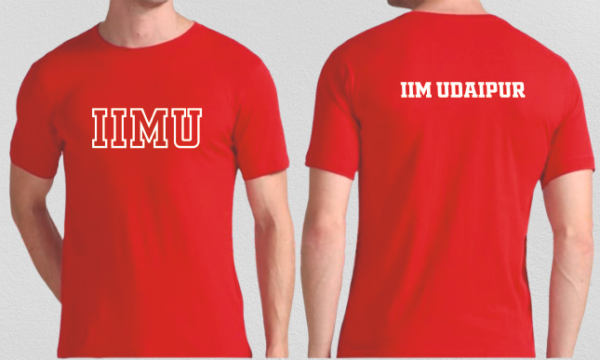 Red IIM Udaipur Round Neck Cotton T-shirt