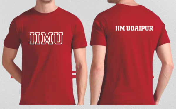 Maroon IIM Udaipur Round Neck Cotton T-shirt