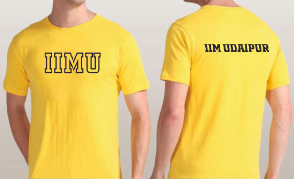 Yellow IIM Udaipur Round Neck Cotton T-shirt
